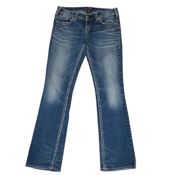 Silver Jeans Co Aiko Slim Boot Cut Low Rise Jeans 29X33 Actual: 31X31 Blue Bling - Picture 2 of 13
